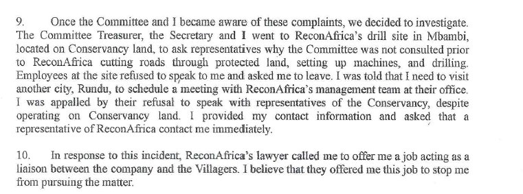 Sworn affidavit excerpt