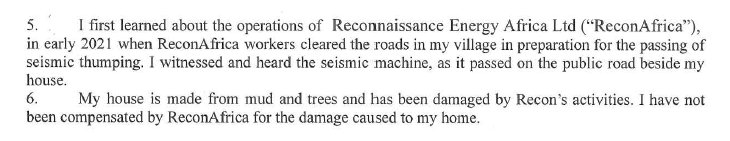 Sworn affidavit excerpt