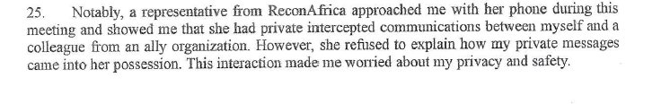 Sworn affidavit excerpt