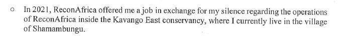 Sworn affidavit excerpt