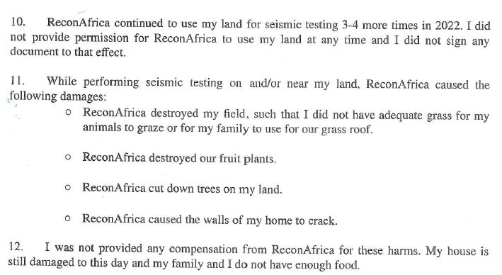 Sworn affidavit excerpt